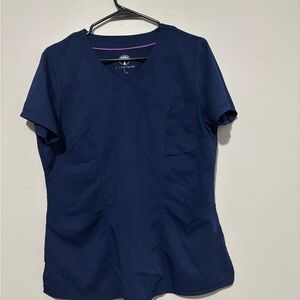 Healing Hands Navy Blue V-Neck Scrub Top